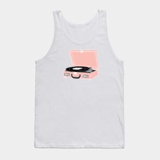 Pink Record Player Tank Top